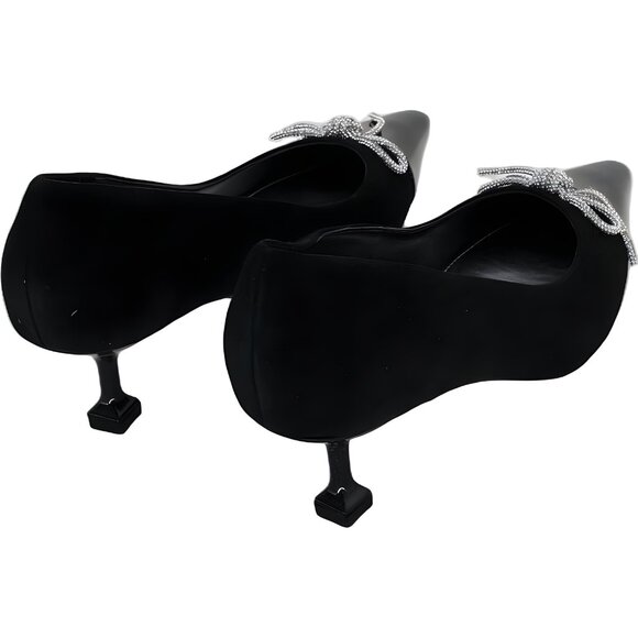 Nine West Wendon Brida Bow Kitten Heel Pumps Black Suede Women's US 9M - Picture 3 of 6